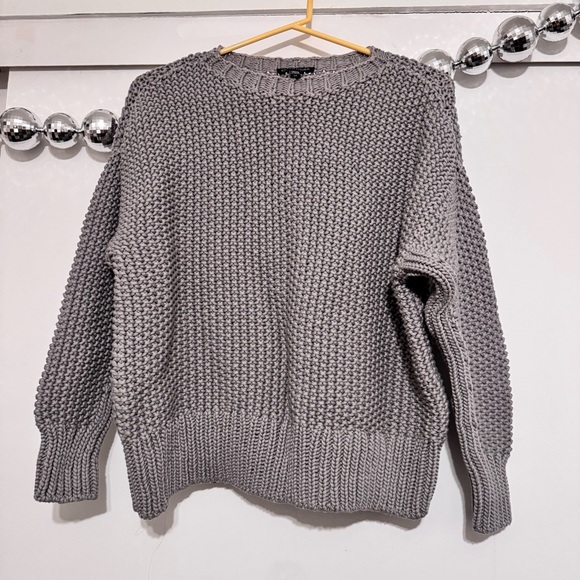 Eileen Fisher Organic Cotton Cord Crew Neck Box Top Knit Sweater - Picture 3 of 7